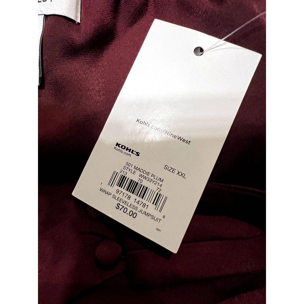 Nine West Burgundy Wide Leg Jumpsuit - Picture 6 of 6